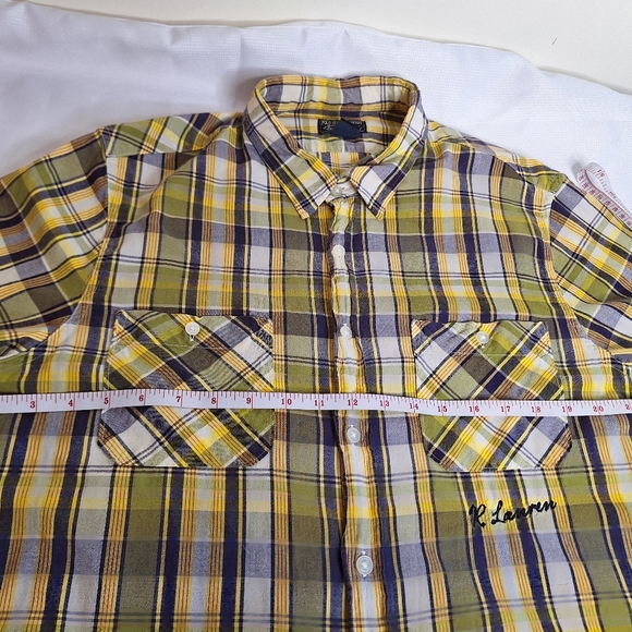 Vintage Blue Label Polo Jeans Company " The Mad For Plaid" Short sleeve shirt XL - Picture 3 of 8